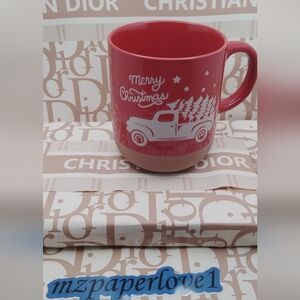 Red Christmas Mug with Truck Design